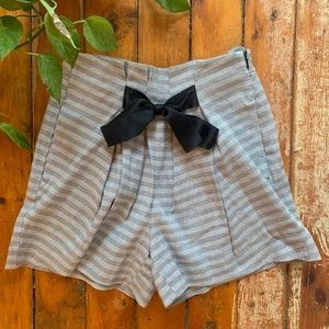 Anthropologie pleated shorts with satin tie